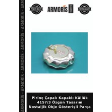 Armoris Pirinç Çapalı Kapaklı Küllük 4157/3 Özgün Tasarım Nostaljik Obje Gösterişli Parça