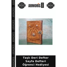Armoris Taşlı Deri Defter Sayfa Defteri Öğrenci Hediyesi