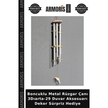 Armoris Boncuklu Metal Rüzgar Çanı 3dıarta-29 Duvar Aksesuarı Dekor Sürpriz Hediye