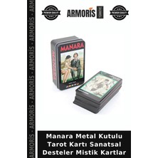 Armoris Manara Metal Kutulu Tarot Kartı Sanatsal Desteler Mistik Kartlar