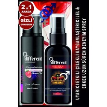 OEM Different Profesional Kadın Jel ve Erkek Sprey Ikili Set, Siyah, 130 Mililitre, Çilek Aromalı, 2 Ürün