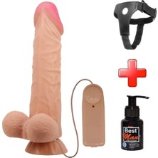OEM Lilitushop Belden Bağlamalı 24 cm Kıkırdaklı Çift Katmanlı Gerçekçi Titreşimli Vibrator BDM1317B