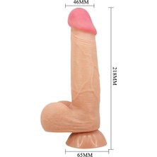 OEM Lilitushop Belden Bağlamalı 21,8 cm Kıkırdak Yapılı Çift Katmanlı Gerçekçi Dıldo BDM1328B