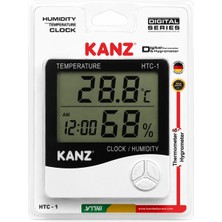OEM Kanz Htc-1 Dijital Termometre ve Nem Ölçer | Saat, Alarm, Takvim ve Hafıza Özellikli