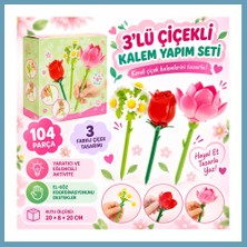 Bezos 3’lü Çiçekli Kalem Yapım Seti 104 Parça MBT06