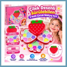 Bezos Çilek Desenli Sürülebilen 3 Katlı Çocuk Makyaj Seti MBT06
