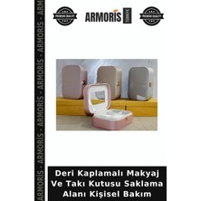 Armoris Deri Kaplamalı Makyaj ve Takı Kutusu Saklama Alanı Kişisel Bakım