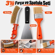 BURADABULDUN 3 Lü Fırça, Spatula ve Boya Fırçası Seti | Kazıma, Temizlik ve Tadilat Seti