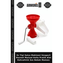 Armoris Ev Tipi Salça Makinesi Süzgeçli Hazneli Manuel Kollu Pratik Alet Kahvaltılık Sos Bebek Maması