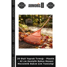 Armoris 20 Dişli Yaprak Tırmığı - Plastik - 42 cm Genişlik Bahçe Düzeni Mevsimlik Bakım Çim Temizliği