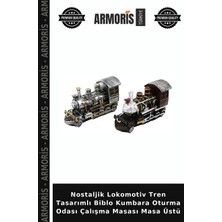 Armoris Nostaljik Lokomotiv Tren Tasarımlı Biblo Kumbara Oturma Odası Çalışma Masası Masa Üstü