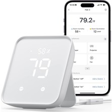 Üstüner Switchbot Hub2.0, Wifi Termometre Higrometre Olarak Çalışır, Ir Uzaktan Kumanda, Akıllı Uzaktan Kumanda ve Işık Sensörü, Switchbot Wi-Fi Bağlantısı (Destek 2.4ghz), Alexa ve Google Asistan ile Uyumlu