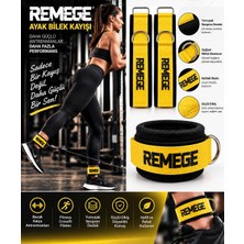 Remege Spor Malzemeleri Ayak Bilek Kayışı, Fitness Ağırlık Çekiş Aparatı, Direnç Egzersiz Lastiği Ayak Çekme Aparatı