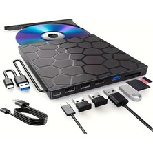 Odea Valkyrie 8in1 Harici CD DVD Okuma Yazma USB 3.0 Hub Çok Amaçlı External Drive Tf Sd Kart Okuyucu