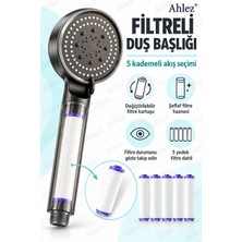 OEM Filtreli Duş Başlığı, 5 Yedek Filtreli, Yüksek Basınçlı, Klor ve Kireç Önleyici, Su Arıtmalı