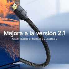 OEM Baseus High Definition Serisi HDMI 8k To HDMI 8k Görüntü Aktarma Kablosu, 1m, Siyah