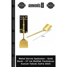 Armoris Metal Servis Spatulası - Gold Renk - 27 cm Mutfak Yardımcısı Sunum Takımı Sofra Aleti