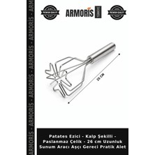 Armoris Patates Ezici - Kalp Şekilli - Paslanmaz Çelik - 26 cm Uzunluk Sunum Aracı Aşçı Gereci Pratik Alet