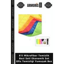 Armoris 8'li Mikrofiber Temizlik Bezi Seti Ekonomik Set Ofis Temizliği Yumuşak Bez