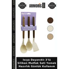 Armoris Isıya Dayanıklı 3'lü Silikon Mutfak Seti Yemek Hazırlık Günlük Kullanım