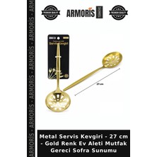 Armoris Metal Servis Kevgiri - 27 cm - Gold Renk Ev Aleti Mutfak Gereci Sofra Sunumu