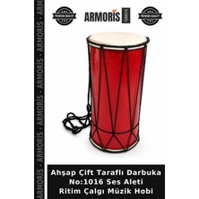 Armoris Ahşap Çift Taraflı Darbuka NO:1016 Ses Aleti Ritim Çalgı Müzik Hobi