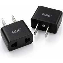 Üstüner Mn6 M007 Amerikan Priz Dönüştürücü/türk Fişi Amerikan Sistemine Çeviren Adaptor Fiş, Siyah, 2