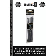 Armoris Tesisat Sabitleme Atolyetipi Pratik Bag 25'li Cırt Kelepçe - Paslanmaz Çelik - Kablo Bağı