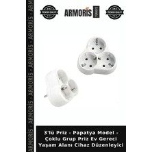 Armoris 3'lü Priz - Papatya Model - Çoklu Grup Priz Ev Gereci Yaşam Alanı Cihaz Düzenleyici