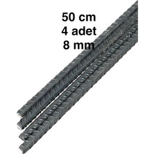 OEM Demir Kazık Çubuk 8mm 50 cm 4 Adet Inşaat Demiri