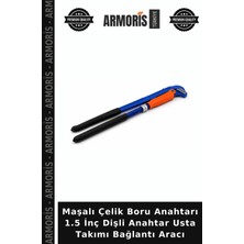 Armoris Maşalı Çelik Boru Anahtarı 1.5 Inç Dişli Anahtar Usta Takımı Bağlantı Aracı