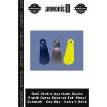 Armoris Özel Üretim Ayakkabı Giyme Pratik Gereç Seyahat Seti Metal Çekecek - Cep Boy - Karışık Renk
