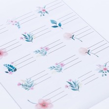 Özkaya Store Bimotif Sticker, Karışık Çiçekler Isimlik, Okul Etiketi, 4.7x3 Cm, 150 Adet (20 Sayfa) Tek Ebat