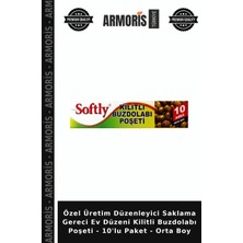 Armoris Özel Üretim Düzenleyici Saklama Gereci Ev Düzeni Kilitli Buzdolabı Poşeti - 10'lu Paket - Orta Boy
