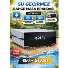OEM Gri Siyah Kombinasyonlu Bahçe Masa Mobilya Brandası,teras Koltuk Branda,su Geçirmez Uv Korumalı, Mobilya Örtüsü,dış Mekan Veranda Masa Örtüsü,masa ve Sandalye Koruma Kılıfı (260X160X80CM)
