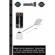 Armoris Metal Servis Spatulası - Krom Renk - 27 cm - Paslanmaz Çelik Yemek Sunumu Sofra Düzeni Pasta Servisi