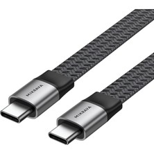 Özkaya Store USB 4.0 40GBPS Flat USB C Veri Kablosu, 240W USB C Şarj Kablosu, 8K@60hz 4K@240Hz 2K@360Hz Thunderbolt 4 Görüntü Kablosu, Macbook, Monitör, Docking Istasyonu, iPhone ile Uyumlu - 1.2 Metre