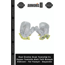 Armoris Özel Üretim Ocak Temizliği Ev Eşyası Temizlik Aleti Telli Bulaşık Eldiveni - Tel Yüzeyli - Dayanıklı