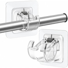 OEM Kyrotech Kendinden Yapışkanlı Yaylı Boru Tutucu Halka 2’li Set, Mandallı Boru Sabitleme Klipsi, Havlu Askılığı, Perde Çubuğu ve Kablo Düzenleyici, Delmeden Montajlı Pratik Tutucu Aparat
