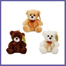 Nida 0998 Peluş Ayı Oturan Kurdeleli 21CM 2r Nıda