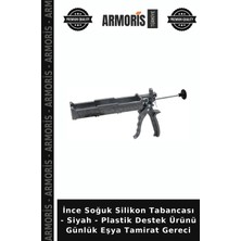 Armoris Ince Soğuk Silikon Tabancası - Siyah - Plastik Destek Ürünü Günlük Eşya Tamirat Gereci
