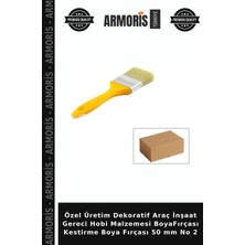 Armoris Özel Üretim Dekoratif Araç Inşaat Gereci Hobi Malzemesi Boyafırçası Kestirme Boya Fırçası 50 mm No 2