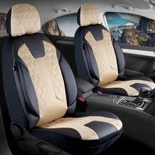 Hyundai Elantra 2016-2021 ile Uyumlu Lüx Deri Detaylı Oto Koltuk Kılıfı Ön Arka Takım Cyrus B