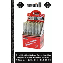 Armoris Özel Üretim Bakım Gereci Atölye Ekipmanı Lüks Kontrol Kalemi - Yıldız Uç - Çelik C45 - 110-250 V