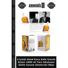 Armoris Crystal Head Kuru Kafa Içecek Şişesi 1000 ml Tarz Aksesuar Gotik Sunum Gösterişli Obje