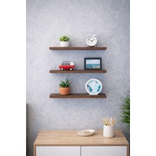 3'lü Uçan Duvar Rafı Set Gizli Raf- Barok 15X40