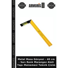 Armoris Metal Masa Gönyesi - 40 cm - Sarı Renk Marangoz Aleti Yapı Malzemesi Teknik Çizim
