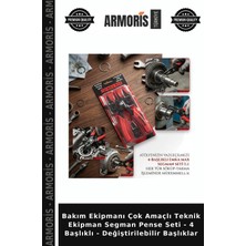 Armoris Bakım Ekipmanı Çok Amaçlı Teknik Ekipman Segman Pense Seti - 4 Başlıklı - Değiştirilebilir Başlıklar
