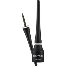 Üstüner Flormar Yoğun Pigmentli Ince Keçe Fırçalı Yarı Mat Dipliner (Siyah) - DIPLINER-000BLACK-8690604330003