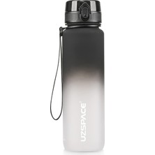 Gy Atelier Spor Su Şişesi 500ML/800ML/1000ML, Bpa Içermeyen Tritan Sızdırmaz Yeniden Kullanılabilir Su Şişeleri Yetişkinler Için Süzgeçli Çocuklar Okul Spor Salonu Koşu Açık Hanana 1000ML, Siyah Beyaz
